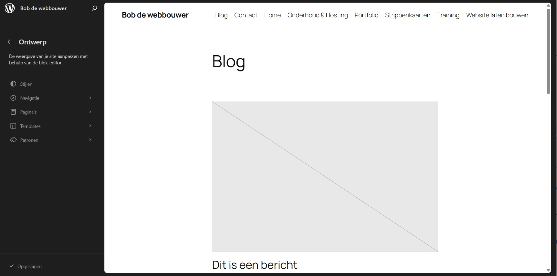Editor in WordPress FSE theme