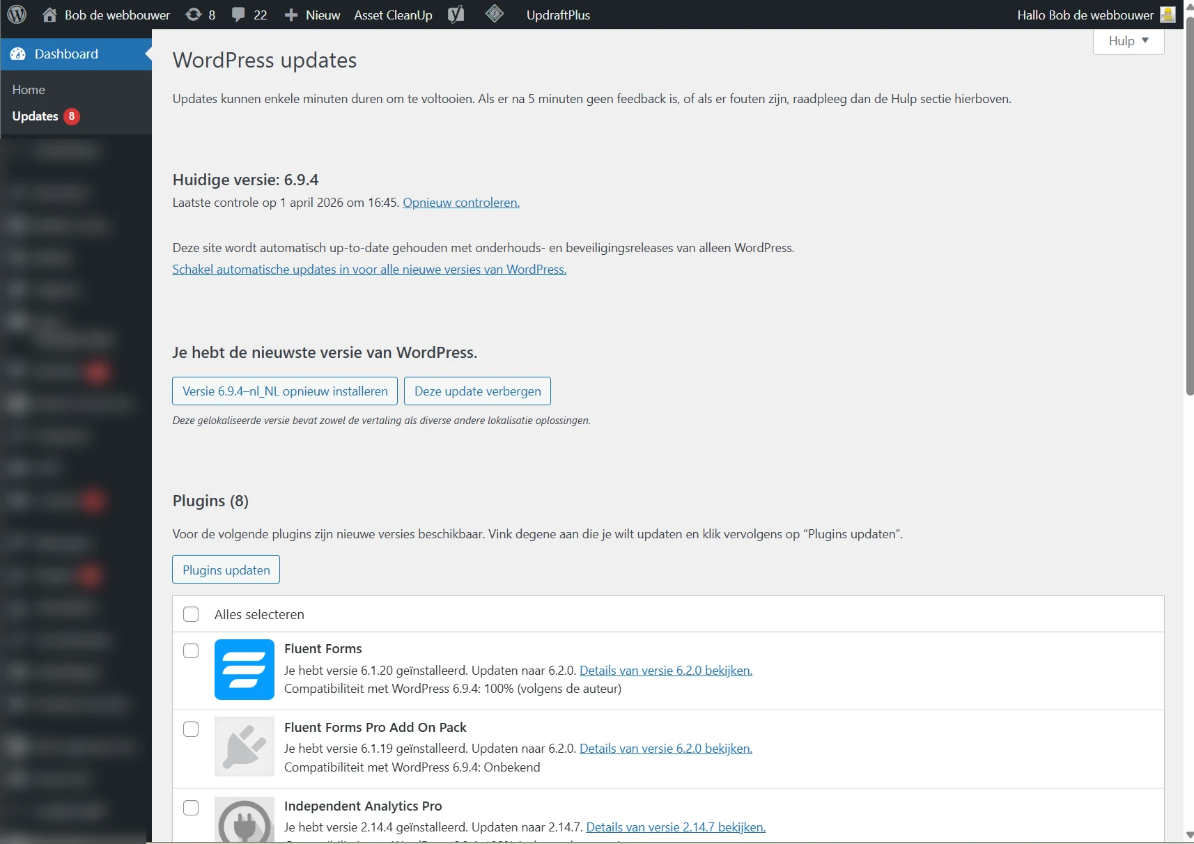WordPress updates